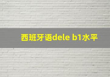 西班牙语dele b1水平